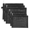 Topfinder Clear Cosmetic Bags Zip Makeup Mesh Bags Pencil Case Pouch Travel Toiletry Kit Set Storage Case 6A Plus 5A 3 Black