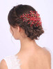 Aimimier Bridal Red Hair Comb Ruby Sapphire Emerald Amethyst Black Pink Crystal Hair Piece Wedding Hair Accessories For Women And Girls Red