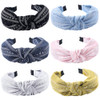 Ivyu Hairband 6 Pcs Headbands For Women Light Color Fashion Cotton Flax Fabric Knotted Wide Band Accessories Cute Boho Beauty For Workout