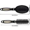 Boao 12 Pcs Hair Brush Comb Set Paddle Detangling Brush Black