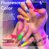 Ownest 12 Boxes Pigment Nail Powder Colorful Fluorescent Color Nail Pigments Dust Nail Glitter Gradient Iridescent Nail Art Decoration Neon
