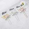 Catery Flower Bridal Hair Pins Pearl Wedding Hair Clips Accessories For Women Pack Of 2 Silver