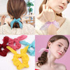 15Pcs Chiffon And Silk Scrunchies With Bow Knots Bright Color Ponytail Holders Rabbit Ear Hair Accessories For Girls And Teens