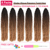 Ombre Passion Twist Hair Water Wave Long Bohemian Curly Crochet Braids For Bomb Twists Goddess Locs Synthetic Braiding Hair Extensions For