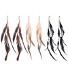 Ronrons 6 Pack Handmade Boho Hippie Hair Extensions With Feather Clip Comb Headdress Diy Accessories For Women Brown Black Khaki