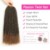 Passion Twist Hair 18 Inch Passion Twist Crochet Hair For Women 6 Packs Ombre Blonde Water Wave Crochet Hair Long Bohemian Synthetic Curly