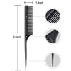 Leinuosen 2 Pack Rat Tail Comb Fine Tooth Parting Black