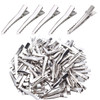 Single Prong Alligator Hairpins 100 Pieces Silver Metal Curl Crocodile Hair Clips Teeth Bows Holders Accessories For Hair Care Salon Woman