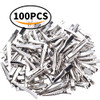 Single Prong Alligator Hairpins 100 Pieces Silver Metal Curl Crocodile Hair Clips Teeth Bows Holders Accessories For Hair Care Salon Woman