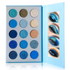 De Lanci Space Blue Eyeshadow Palette 15 Color Cosmetics Pressed Pigment Christmas Snowflake Eye Shadow Pallete Matte Shimmer Glitter Drama