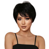 Phocas Short Cut Wigs Human Hair Short Pixie Wigs With Bangs Pixie Cut Wig Short Straight Natural Black