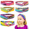 Frog Sac 6 Mermaid Knotted Headbands For Girls Little Girl Hair Accessories Kids Knot Headwraps Criss Cross Tie Dye Head Bands Metallic