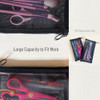 Patu Zipper Mesh Bags Long Case 5 Pieces Beauty Makeup Cosmetic Accessories Organizer Travel Toiletry Kit Set Storage Pouch Black