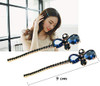 2Pcs Women Lady Vintage Imitation Crystal Rhinestone Alloy Barrettes Side Clip Hairpin Hair Clip Bobby Pins Hair Accessories For Wedding