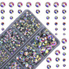 4000Pcs Hot Fix Round Crystals Gems Glass Stones Hotfix Flat Back Rhinestones Crystal Ab
