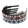 Yeshan Teeth Comb Headbands For Women With Rhinestone And Crystal Beaded Plastic Hairband Pack Of 4