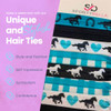 Sportybella Girls Horse Hair Ties Teal Black No Crease No Tug Elastics With Horse Design Ponytail Gift For Equestrians 8Pcs