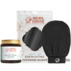 Natural Elephant Moroccan Black Soap 200G 7Oz And Exfoliating Hammam Glove Combo Pure Black