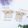 Asooll Gold Wedding Pearl Hair Comb Bride Crystal Hairpiece Bridal Rhinestone Hair Clip Hair Accessories For Women Set Of 2 A Gold