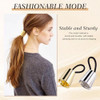 Gothic Punk Metal Ponytail Holder 2Pcs Hair Ties Cuffs With Buckles Hair Ropes And Rings For Thin Hair Gold Plus Silver