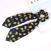 4 Pack Fruits Print Hair Scarf Scrunchies Strawberry Pineapple Hair Scarves Ponytail Holder Scrunchy Ties Chiffon Floral Scarf Scrunchies