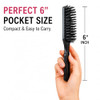 Luxxii 3 Pack Pocket Bristle Hair Brush With Nylon Bristles 6 Inch Travel Hair Brush For Women Men And Kids Compact Purse Brush For