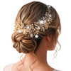 Catery Rhinestone Headpiece Gold Bride Wedding Hair Vine Headband Wedding Hair Accessories For Brides And Women