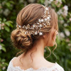 Catery Rhinestone Headpiece Gold Bride Wedding Hair Vine Headband Wedding Hair Accessories For Brides And Women
