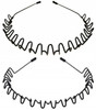 Bodbop Xingzhe Metal Hairband Unisex Elastic Non Slip Wavy Headband For Sports Fashion 2 Pcs