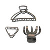 Metal Hair Claw Clips 3 Pack Variety Set For Women Gray