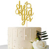 Gold Glitter She Said Yes Cake Topper For Engagement Bridal Shower Wedding Shower Proposal Bachelorette Party Decorations