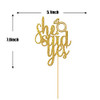 Gold Glitter She Said Yes Cake Topper For Engagement Bridal Shower Wedding Shower Proposal Bachelorette Party Decorations