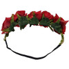 Dnhcll Rose Flower Crown Floral Headpiece For Women And Girls Red Artificial Rose Hair Wreath With Headband