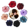 Lawie 8 Pack Colorful Handmade Camellia Flower Hair Ties Floral Hair Bows Elastics Rubber Bands Fancy Hair Flowers Ribbons Headband Ring