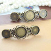 10 Pieces Metal Hair Clips With Round Tray Base For 12Mm And 16Mm Cabochon Settings Hair Barrettes With Hairgrip Base For Diy Hair