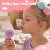 Morgles 16Pcs Pom Pom Hair Ties Fluffy Ponytail Holders For Girls Toddlers 2 Inch Multi Colour