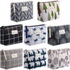 Boao 8 Pcs Canvas Cosmetic Bags Printed Small Makeup Pouch Zipper For Women