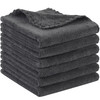 Sunland Microfiber Face Cloth 12Inchx12Inch 6 Pack Darkgrey