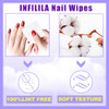 Nxj Infilila Lint Free Nail Wipes 540Pcs Non Woven Fabric Dry Nail Prep Wipes Super Absorbent Nail Polish Remover Wipes Lash Extensions Glue