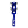 Johnny B. Professional Vented Hair Brush For Blow Drying And Detangling Ball Tipped Small Bristles Grooved Handle Blue