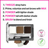 Wet N Wild Ultimate Eyebrow Makeup Kit Long Lasting Matte Brow Powder Tweezers Wax And Brush Built In Mirror Purse Friendly Compact Dark