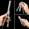 Boao 2 Pcs Stainless Steel Folding Hair Comb Black Silver