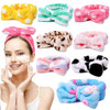 8 Pcs Spa Headband For Women Facial Makeup Headband Face Wash Coral Fleece