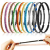 10 Pcs Glitter Non Slip Running Headbands Elastic Girls Sports Velvet Sparkly Fabric Stretchy Shiny Headbands Pack Workout Fashion Hair