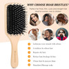 Hair Brush Sosoon Boar Bristle Paddle Hairbrush For Long Short Thick Thin Curly Straight Wavy Dry Hair For Men Women Kids No More Tangle