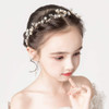 Princess Headpiece White Flower Headband Pearl Hair Dress For Girl And Flower Girls Cute Bridal Wedding Hair Band