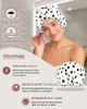 Luvruitaky Shower Cap Luxury Shower Caps for Women Reusable Waterproof Large Hair Cap for Shower Non-slip with Adjustable Bowknot Quick-dry Hair Bath