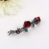 Vintage Crystal Rose Hair Clips Elegant Rhinestones Rose Flower Metal Hair Clips Hair Barrette Ponytail Holder Slide Clips Hair Jewelry For