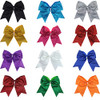 Kenz Laurenz Glitter Cheer Bows Cheerleading Softball Gifts Team Bow With Ponytail Holder Complete Your Cheerleader Outfit Strong Hair Ties