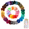 50 Pcs Satin Hair Scrunchies For Curly Hair Silk Scrunchies For Hair
